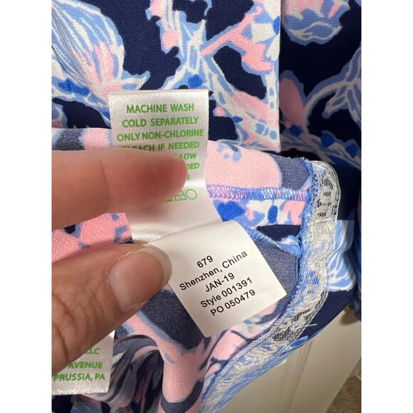 Lilly Pulitzer Dress Kayla Bell Sleeve Mini Bright Navy Womens 2 / XS Resortwear - Picture 7 of 8